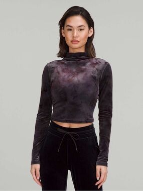 Lululemon All Aligned Crushed Velvet Mock Neck Crop
